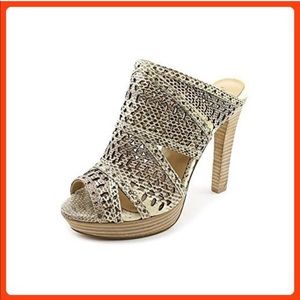 BCBG Max Azria Galinac Peep Toe Leather Mules size 9